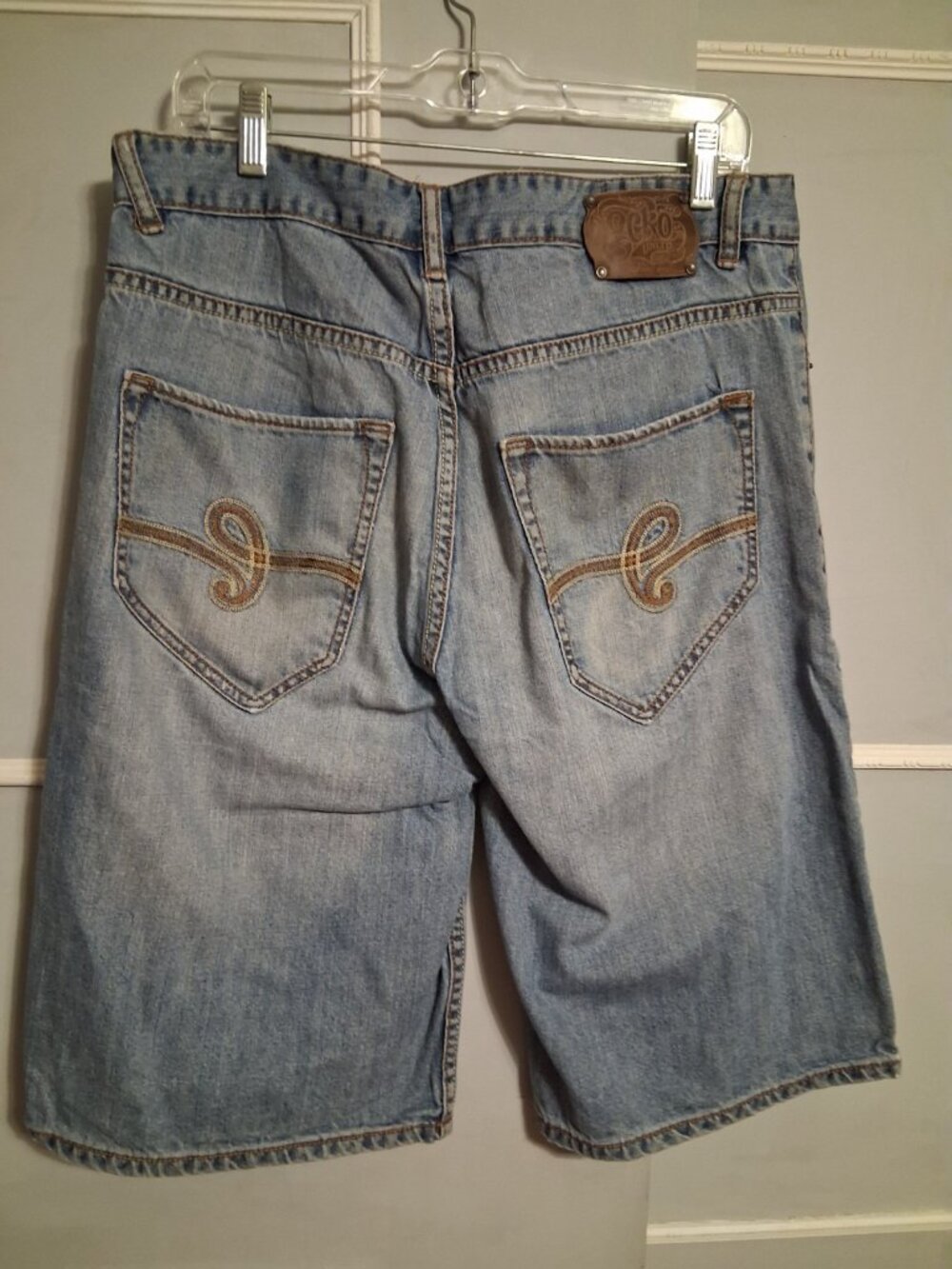 Ecko Unltd Jean Shorts Men's Sz 32 Blue Y2K Hip Hop Denim Baggy